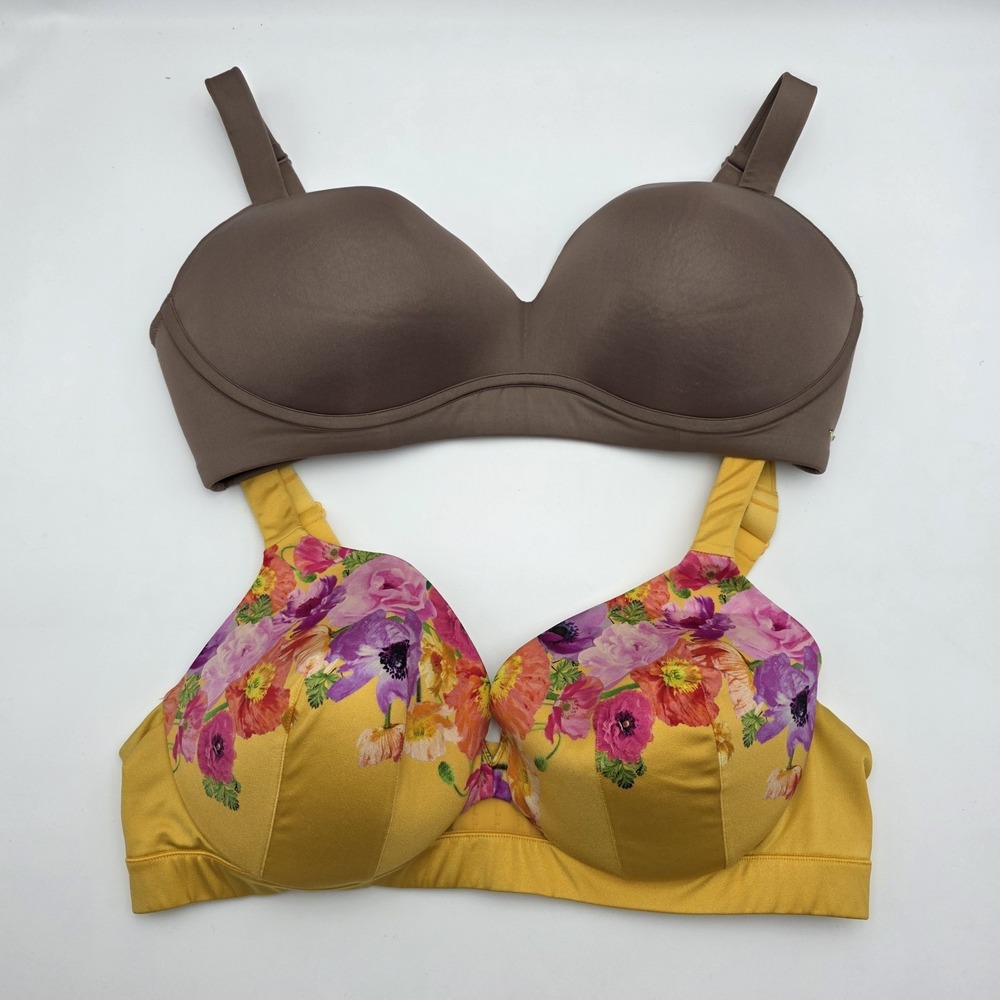 Cacique 42DD Bra Floral Underwire Full Coverage‎ Intimates Lot of 2 READ